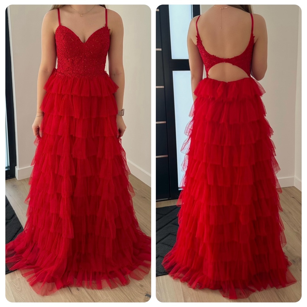 Elegant Red Evening Gown/ Prom Dress